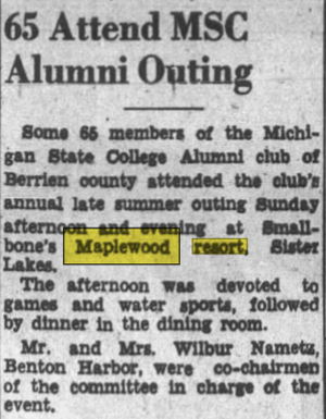 Maplewood Resort (Smallbones Resort) - Sept 1952 Msc Alumni Meeting